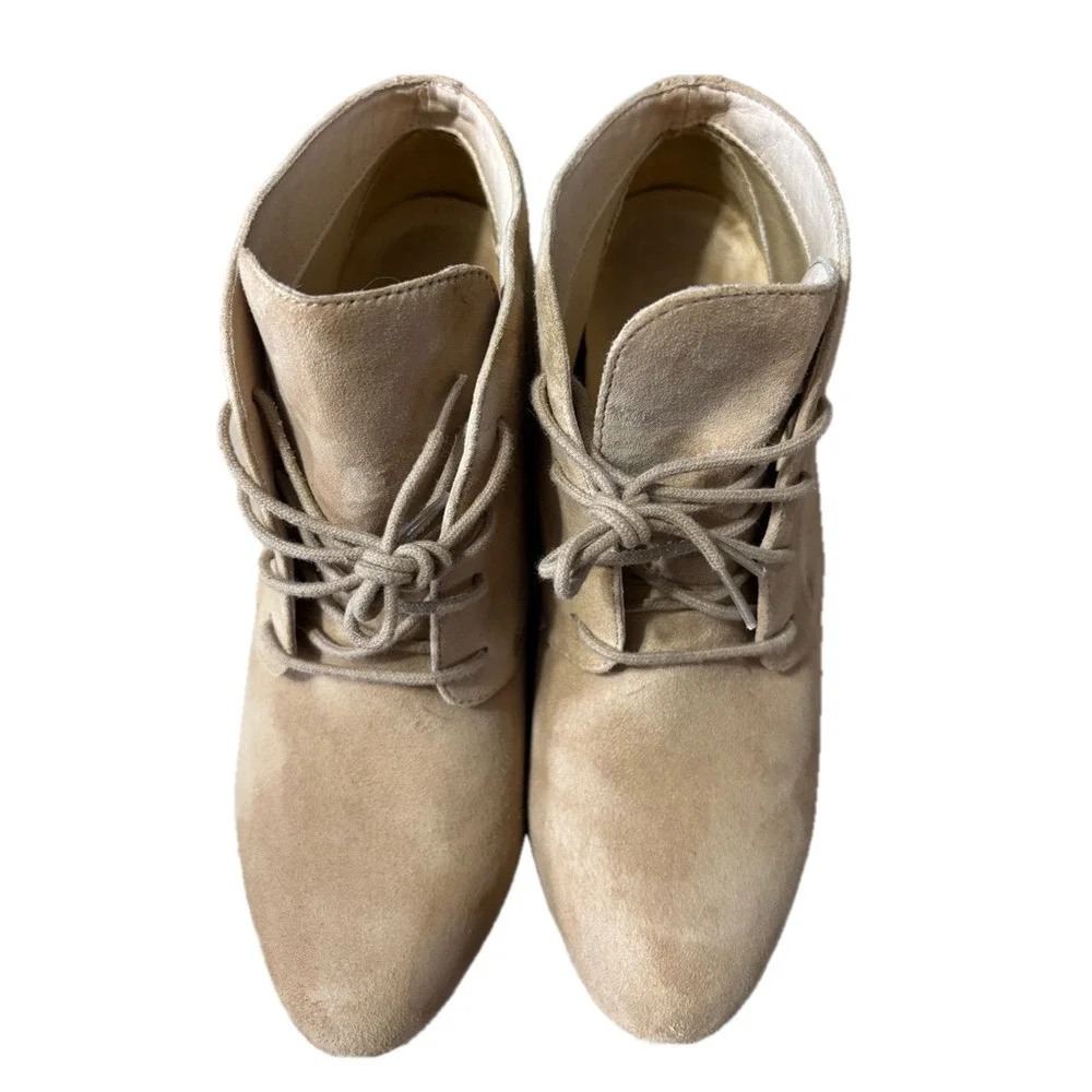 Vionic Becca Booties Tan Suede Ankle Boots Size 9